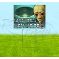 thumbnail image 1 of Greetings Earthlings (18" x 24") Yard Sign, Includes Metal Step Stake, 1 of 6
