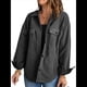thumbnail image 2 of Chaqueta de Mujer de Gran Tamaño con Botones y Larga con Aberturas. Gris XL, 2 of 5