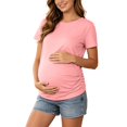 thumbnail image 2 of CAIXAI Maternity Shirts For Women Irregular Tie Dye Hem Tee Shirt Casual Short Sleeve Crew Neck Basic Nursed T Shirt Top Breastfeeding, 2 of 5