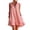 Pink, variant on Women Summer Dress Notched V Neck Front Zip Up Swimsuit Cover Up Shirt Sleeveless Ruffle Hem Beach Vacation Mini Sun Dress Green M