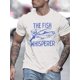 thumbnail image 1 of Camiseta informal para hombre: cuello redondo, tejido ligeramente elástico, corte regular, estampado "El Susurrador de Peces", ropa informal de verano, camisetas informales., 1 of 8