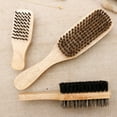 thumbnail image 4 of Men's beard styling pig Mane beard brush double sided wooden handle hair brush comb nylon beard brush-S, 4 of 5
