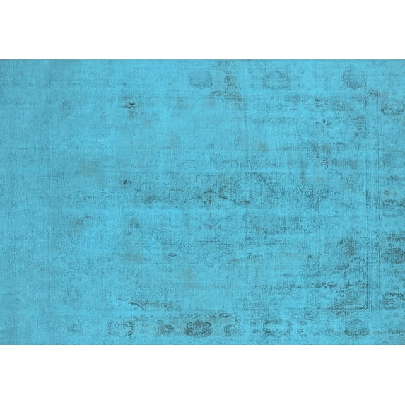 Ahgly Company Indoor Rectangle Oriental Light Blue Industrial Area Rugs, 7' x 10'