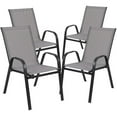 thumbnail image 1 of Bowery Hill Modern Gray Outdoor Stack Chair with Metal Frame, 1 of 12