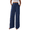 Blue, variant on Cuteduck Women's Solid Color Wide Leg Pants – High Waisted Flowy Palazzo Trousers with Slant Pockets Casual Loose Pants S-2XL