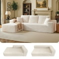 thumbnail image 6 of VANACC 106" Sectional Sofa, Morden Deep Seat Oversized Couch with Plush Pillows, Pet-Friendly Upholstery, No Assembly Required, Cream, 6 of 10