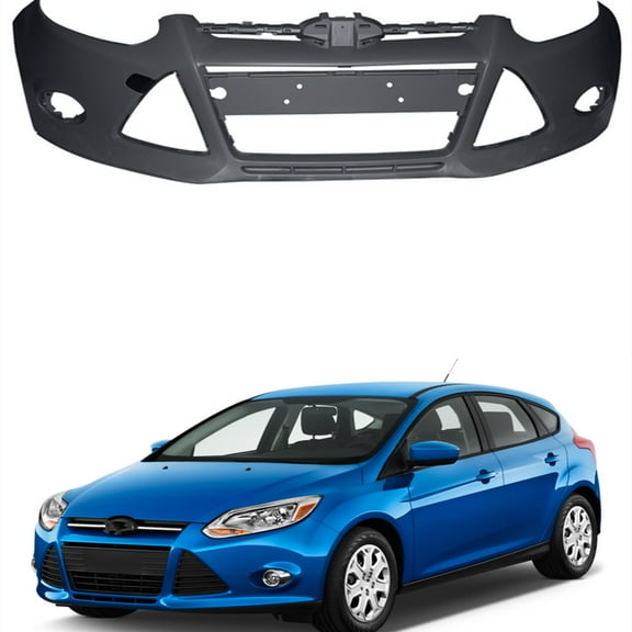 Genrics Front Bumper Cover Fits for 2012 2013 2014 Ford Focus Sedan / HatchFO1 V6