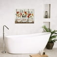 thumbnail image 5 of Farmhouse Flower Bathroom Decor Wall Art Rustic Country Red Floral Hummingbirds Pictures Wall Decor Relax Soak Unwind Bathroom Sign Canvas Painting Prints Artwork Framed for Bathroom 16"x12", 5 of 6