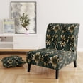 thumbnail image 2 of Designart "Gilded Floral Grandeur Victorian Style I" Gold Geometric Upholstered Accent Chair - Modern Arm Chair For Bedroom, 2 of 5