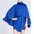 thumbnail image 3 of Cape Châle Tricotée Couleur Unie, Col Faux Élégant pour Femmes, 3 of 8