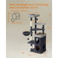 thumbnail image 6 of Tall Cat Tree, Multiple-Level Cat Tower with 2 Caves, 3 Scratching Posts, Dark Gray, 6 of 6
