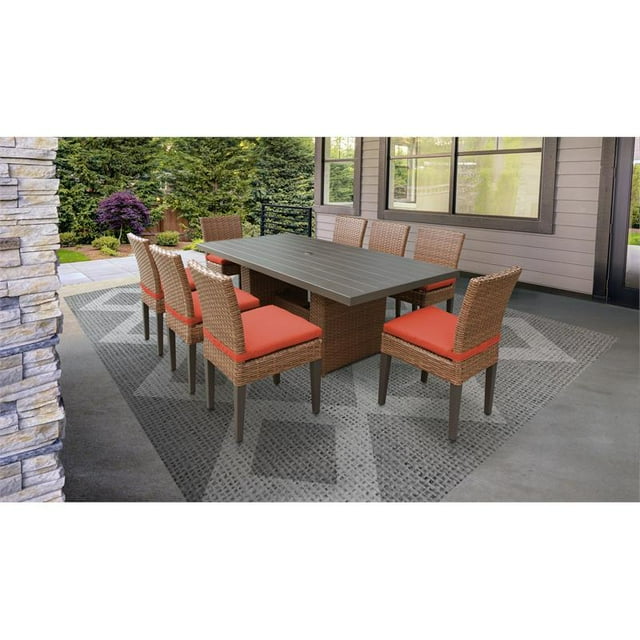 Table de Salle à Manger Rectangulaire Laguna avec 8 Chaises Sans Bras