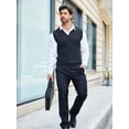thumbnail image 5 of Coshow Men's Knitted Vest V neck Button Down Sleeveless Vest Casual Chunky Knit Cardigan, 5 of 5