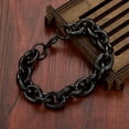 thumbnail image 4 of 11/13/15mm Mens Round Heavy Rolo Chain Link 316L Stainless Steel Bracelet Bangle, 4 of 7