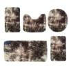 5-Piece Mixed Color Bathroom Rugs Set, Non Slip Long Plush Mat, Water Absorbent Toilet Carpet for Shower Floor