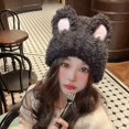 thumbnail image 3 of Knitted Hat Fluffy Rabbit Ears Stylish,Women Warm Thickened Beanie Hat Accessories, 3 of 8