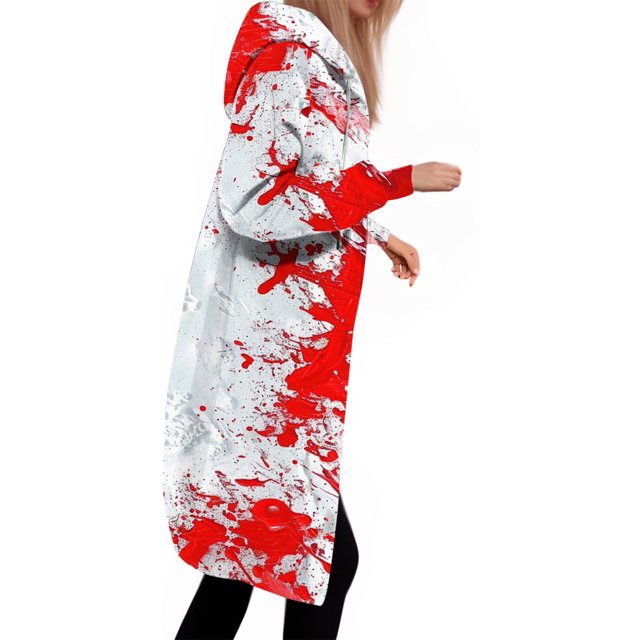 LOVZFMLL Vestes pour Femmes Imprimé Halloween Sweat à Capuche Ample à Manches Longues
