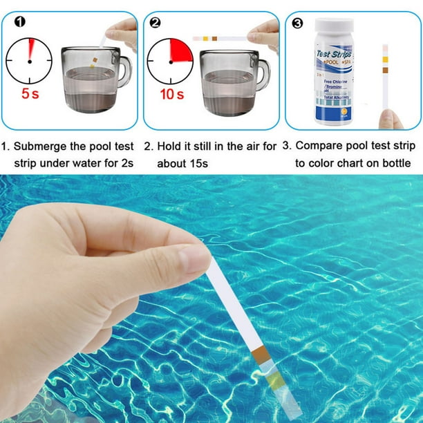 3in1 50 Pieces/Bottle pH Indicator Swimming Pool Test Strips 3in1 Testing Tester Portable