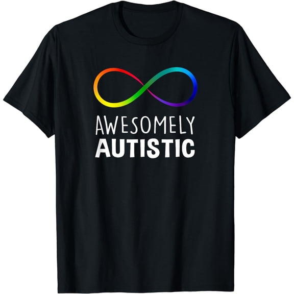 Red Instead Autism Awesomely Autistic Infinity T-Shirt