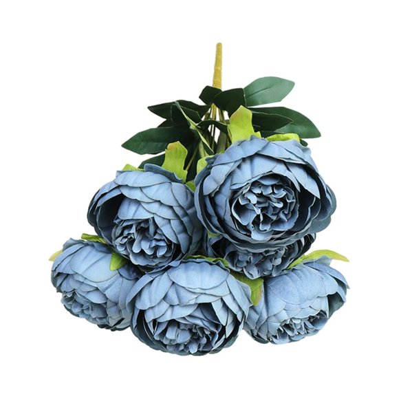 Advancent Decoración de boda fácil - Ramo de flores artificiales Elegantes flores artificiales de seda anchas Decoración neblina azul