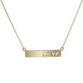 thumbnail image 1 of Solid 14K Yellow Gold Bar Love Pendant Necklace 18", 1 of 2