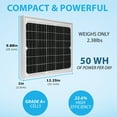 thumbnail image 2 of 10 Watt 12 Volt, High Efficiency Monocrystalline Solar Panel With Solar Connectors for RV, Marine, Rooftop Farm, Home and Many Other Off-Grid Applications and More.., 2 of 13