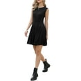 thumbnail image 4 of Sleeveless Dress for Women Casual Crew Neck A Line Swing Mini Tank Dresses XS Black, 4 of 6