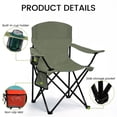thumbnail image 5 of FREESKY Camping Chair 2 Pack Outdoor Folding Chairs with Cooler Bag & Side Pocket Portable Lightweight Chair, Green, 5 of 9
