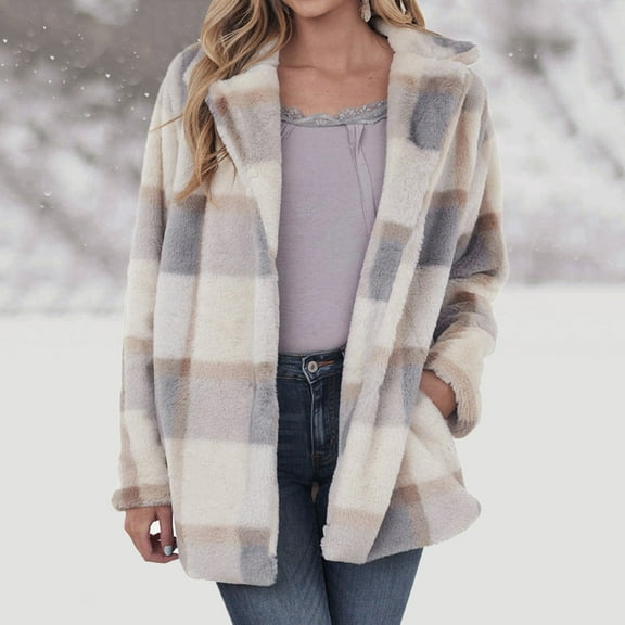 Aayomet Womens Coat Women's Winter Warm Thicken Long Outwear Pockets Coat Parka Jacket,Beige S