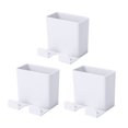 thumbnail image 1 of 3pcs Wall Mounted Holder Mobile Phone Charging Rack Storage Box Container (White), 1 of 5