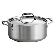 Tramontina 80116/025DS Gourmet Stainless Steel Induction-Ready Tri-Ply Clad Covered Dutch Oven, 5-Quart, NSF-Certified, Made in Brazil
