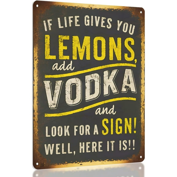 Funny Home Bar Man Cave Decor Sign - Funny Signs for Home Decor, Basement, Apartment, Man Cave, Bachelor Pad, Outdoor, Alcohol Gift Accessories, Vintage Metal Signs by Opix Design Vodka