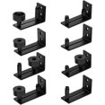thumbnail image 3 of Paquete de 2 guías de piso para puerta corrediza de granero de alta resistencia para rodillo ajustable inferior, 8 opciones de configuración, guía de piso para puerta de granero plana (negro, 3 of 5