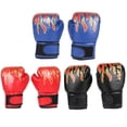 thumbnail image 3 of 1 par de guantes de boxeo para niños, ajustables, profesionales, de malla transpirable, de cuero PU, guantes de entrenamiento de boxeo., 3 of 5