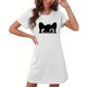 thumbnail image 4 of Camisón corto de talla grande para mujer, camisón de manga corta con estampado de pecho a la moda, camisón para mujer, 4 of 5