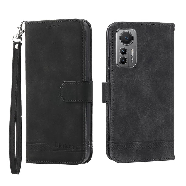Funda romántica para Xiaomi 12, 12x y 12s con cordón, orificio para altavoz, ranuras para tarjetas, función billetera, función atril y protección contra caídas.