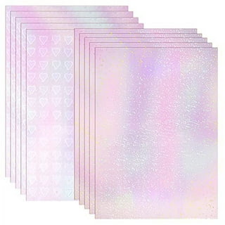 2 Types Transparent Holographic Laminate Sheets Overlay Lamination Vinyl A4 Size Self-Adhesive Holographic Laminate Film Waterproof Vinyl Sticker