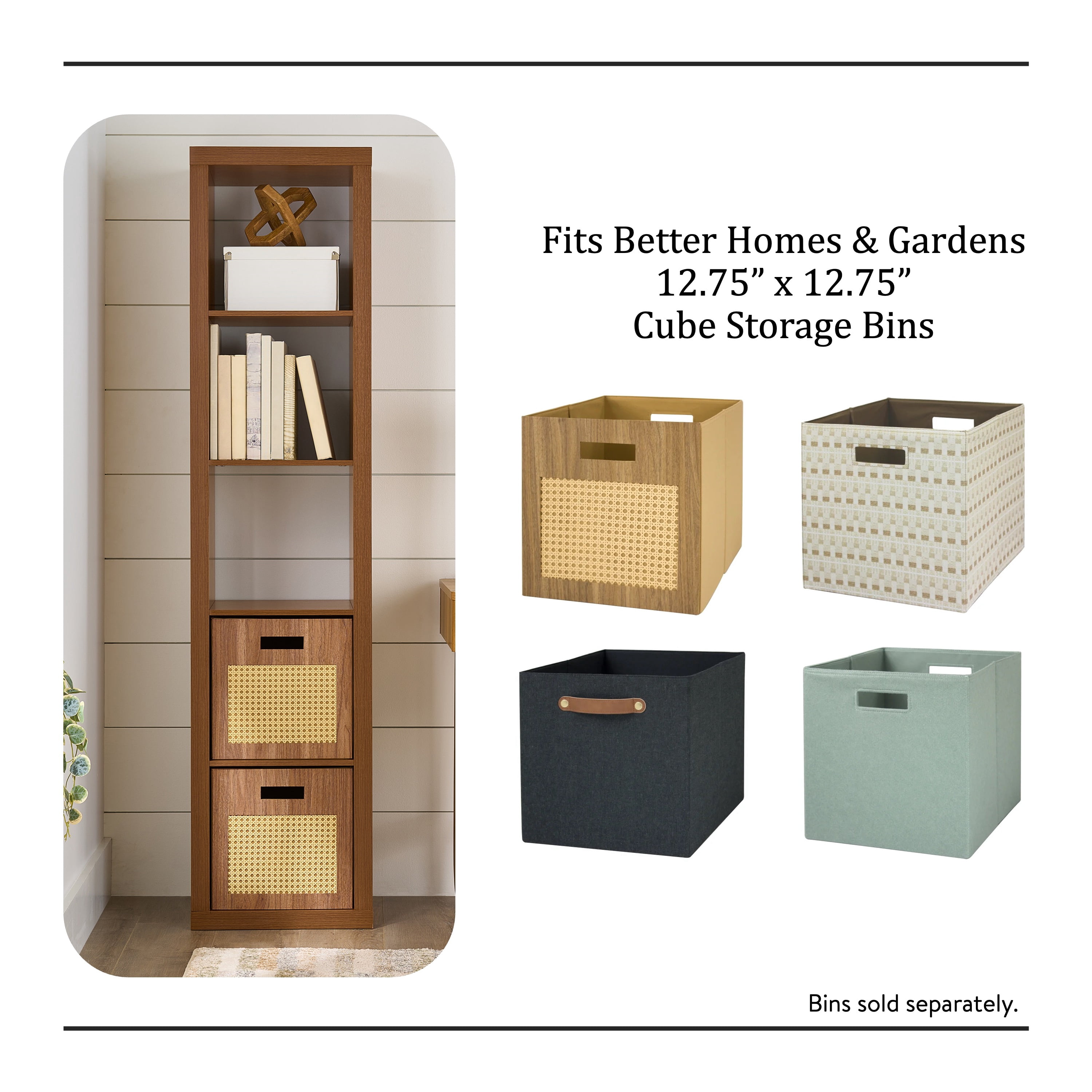 Better Homes & Gardens 5 Cube Vertical Storage Organizer, Acorn