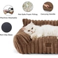 thumbnail image 5 of Cute Couch for Pets - Fluffy Cat Sofa with Premium Soft Corduroy Fleece, Fuzzy Couch Bed with Removable Washable Cover, Supportive Cat Chair for Indoor Cats, 24inch,Copper Brown, 5 of 15