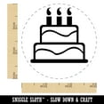 thumbnail image 2 of Birthday Cake Self-Inking Rubber Stamp Ink Stamper - Brown Ink - Small 3/4 Inch, 2 of 7