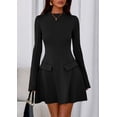 thumbnail image 3 of Vestido PRETTYGARDEN Otoño 2025 Negro Manga Campana XXL, 3 of 8