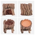 thumbnail image 2 of Unique Bargains Leopard Gecko Tank Accessories Reptile Hide Cave Reptile Humid Cave with Terracotta Water Basin Keep Moisture and Help Shedding Reddish Brown, 2 of 7