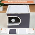 thumbnail image 3 of Cama para gatos Garnpet Cube House Indoor con bloc de notas, color gris oscuro, 3 of 4