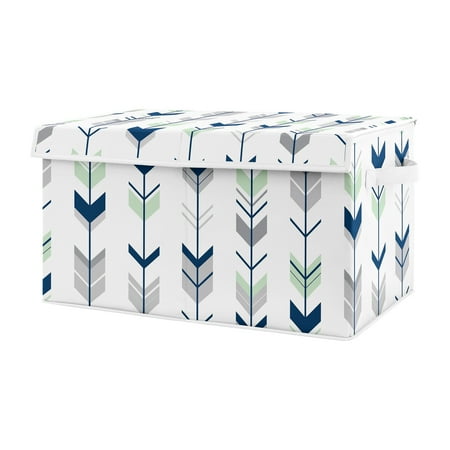 UPC: 0846480069843 | Woodsy Navy Mint Grey Arrow Storage Fabric Toy Box by Sweet Jojo Designs