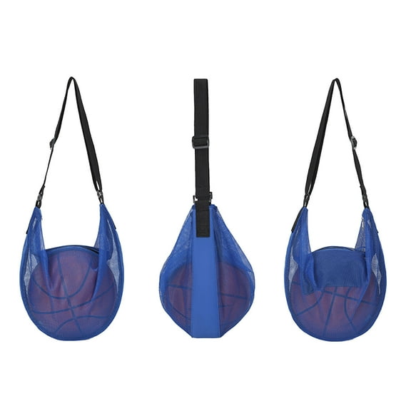 Basketball Net Bag, Shoulder Crossbody, Portable, for Volleyball Soccer, with Separate Pocket, Breathable, Kids Adults Training