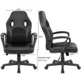thumbnail image 7 of Lacoo Faux Leather Computer Gaming Chair Office Desk Chair with Lumbar Support, Black, 7 of 7