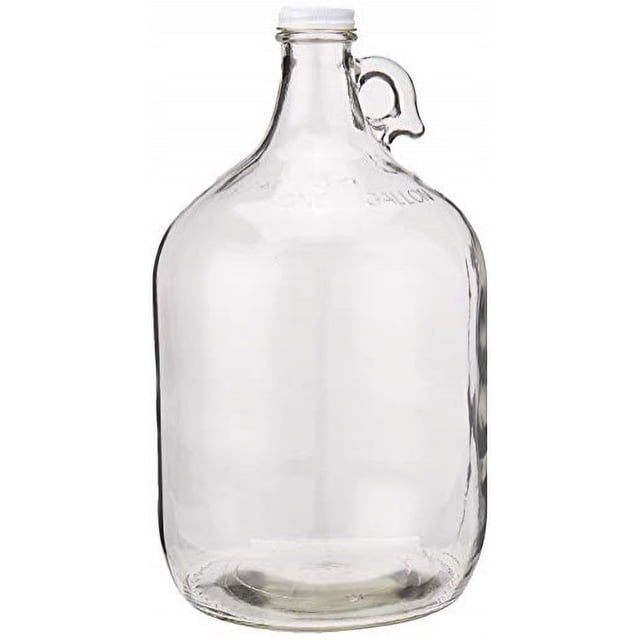 Botella de agua de vidrio FastRack con tapa de tornillo de metal de 38 mm 1 galón transparente