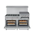 thumbnail image 2 of 60 in. Commercial LP Range with 24 in. Griddle and Broiler in Stainless-Steel (KM-CRGB60-LP), 2 of 11