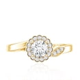 thumbnail image 4 of Rosec Jewels Lab Grown Diamond Floral Ring | Promise Engagement Ring with Halo (EF-VS Quality), 10K Yellow Gold, US 3.50, 4 of 8