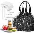 thumbnail image 4 of Halloween Skeleton Coffin Pattern Drawstring Lunch Bag Women - Drawstring Lunch Bag Insulated for Work Office - Stain-Resistant Large Lunchbags for Women with Multi-Pockets, 4 of 6
